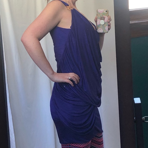 BCBG Maxazria M purple V neck mini dress - Picture 2 of 6